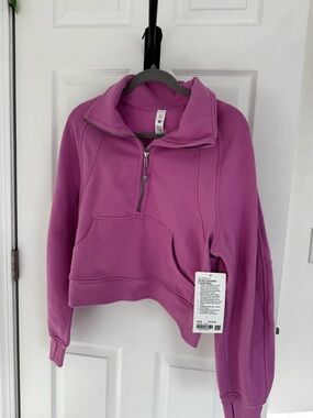 lululemon athletica Cropped Magenta Quarter‑Zip Fleece Pullover